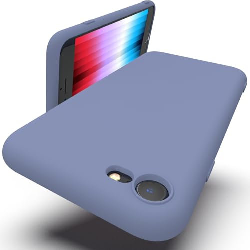 Zuvirelx Glatte Silikon hülle für iPhone SE 2020/2022, iPhone 8/7, Staubbeständig, Slim, Taschentauglich Handyhülle Cover Case für Apple iPhone SE 2nd 3rd - Grau