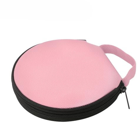 Sac de rangement pour CD - Organiseur de disque portable Oxford - Pour voiture - Étui de rangement pour DVD - Portefeuille rond - Lecteur CD - Sac de rangement pour voyage - Capacité 20 (rose)