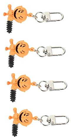 BESTYASH 4 Uds Motosierra Llavero Parte Del Anillo Calabaza Colgante Fiesta De Halloween Fantasma De Halloween Llavero Halloween Llavero Colgante Motosierra Eléctrica Decoración De