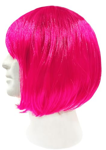 Oblique Unique Perücke Bob Kurzhaar Frisur für Damen Mädchen für Fasching Karneval Kindergeburtstag Halloween Motto Party (Pink)