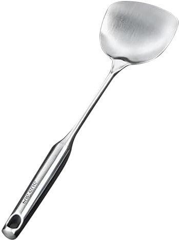 Espátula para Wok, utensilio de cocina con ergonómico fácil de usar, utensilios de Metal para Wok de acero al carbono, cocineros caseros