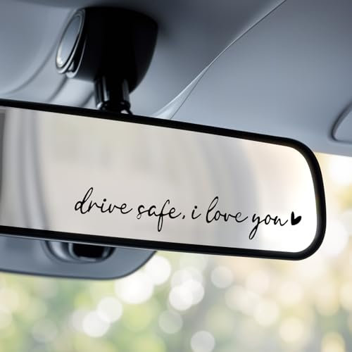 4 Stück I Love You Drive Safe Spiegel Aufkleber, Vinyl Rückspiegel Aufklebers, Autoaufkleber Aufkleber für Spiegel, Autodekoration Geschenk für Fahrer Frauen Männer