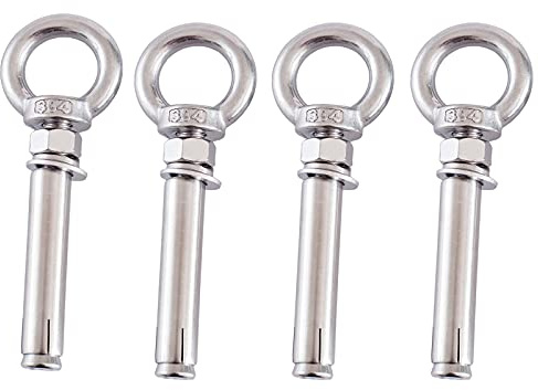 SDGBCXD, Eyebolt,Stainless Steel Eye Bolt,4 Pcs M10 Ring Lifting Expansion Anchor Eyebolt, 304 Stainless Steel Expansion Screw Suitable for Concrete Brick Wall,Expansion Screws(M10x100mm)