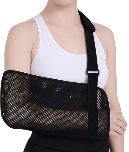 Annlpoy 1pcs Schulterschlinge aus Netzstoff für Schulterverletzungen, Rotatorenmanschettenrisse, Armstütze für Dusche, anpassbar für rechten und linken Arm, Ellenbogenstabilisierung