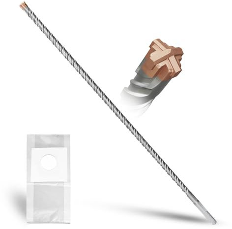 METOTY Foret SDS Plus 10 mm × 460 mm, avec 4 tranchants en carbure de tungstène, tête avec revêtement, foret à maçonnerie, foret à béton, pour pierre, béton, pierre naturelle, mur de brique