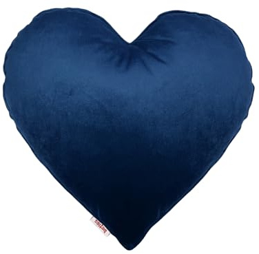 beties Samt&Sonders-Serie Kissen Herz ca. 32x34 cm Deko- Formkissen gefüllt (Admiral-blau)