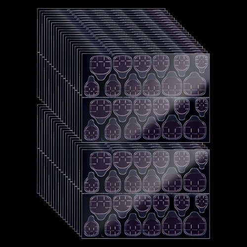 BOXOB 40 Fogli/480pz Adesivi per Unghie per Applicazione, Adesivi Unghie Trasparenti Doppio Senso Jelly Colla Manicure Casa Regalo Amici