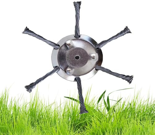 Steel Wire Trimmer Head, 3/6 Head Grass Trimmer Cutter Head, Universal Solid Steel Wire Brush Strimmer Head for Lawn Rotating Replacement Tool, Brushcutter Attachment, Lawn Mower Power Tool (3)