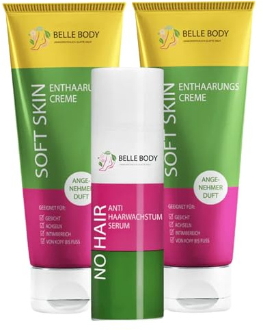Belle Body Perfektes Intim Duo zur Haarentfernung - für empfindliche Zonen | Sanfte Haarentfernung für Gesicht, Achseln & Intimbereich - Haarentfernungs-Set für langanhaltende glatte Haut - Vegan