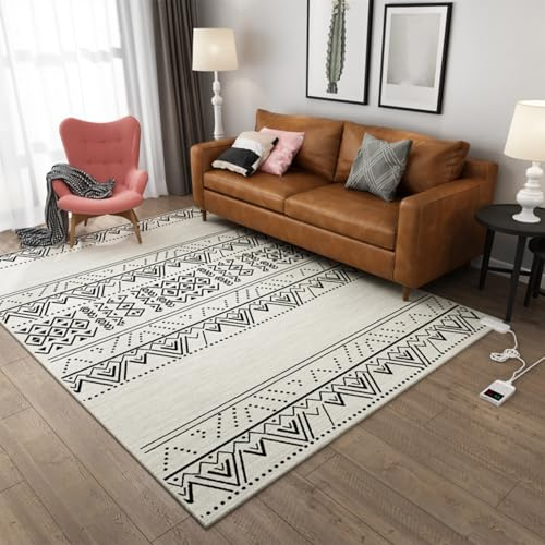 Dalumian Graphene Electric Heating Carpet, Heating Pad for Bathroom Rugs, Portable Heated Floor Mat, Adjustable Temperature, Indoor Floor Heater for Office Living Room Yoga Room(G,50 * 90cm)