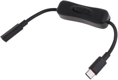 Mioaoa 1Pc Black Power Strips for Power Switch USB C Male to Female Type C Extension Cable Inline On/Off Switch for 4 Type C Male to Female Cable