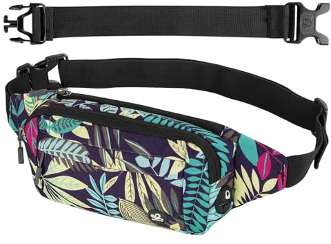 WATERFLY Bauchtasche Damen Herren Sport Gürteltasche Klein Hüfttasche | Groß, Langer gurt, Joggen, Wandern, Hundetraining, Festival, Männer, Frauen, Reise, Flach, Mini, Verlängerungsgurt