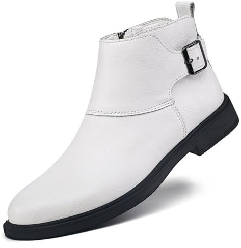 ANUFER Uomo Cerniera Laterale Scarpe Formali da Abito Bianco EU46.5