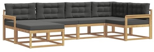 vidaXL Outdoor-Sofagarnitur 5 pcs Weiß und Anthrazit Polyester, Patio-Sofa, Moderne Outdoor-Sitzgruppe, langlebige Gartenmöbel, wetterfest für die Lounge im Garten