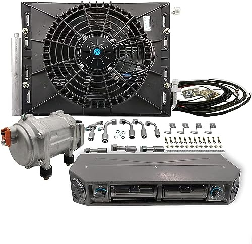 Genérico Aire Acondicionado para automóvil, Kit de Aire Acondicionado eléctrico de 12V, Compatible con Furgonetas, autocaravanas y autobuses - Sistema de refrigeración de chasis Universal