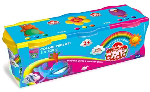 Dido' TRIS barattoli di pasta per giocare 220g nei colori perlati