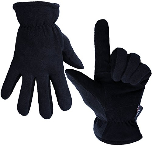 OZERO Hirschleder Winterhandschuhe, Thermo Lederhandschuhe Skihandschuhe Fahrradhandschuhe für Herren und Damen