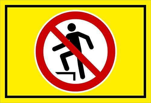 Melis-Folienwerkstatt Schild - Aufsteigen verboten - 15x10cm - Bohrlöcher - 3mm Hartschaum – S00355-038-C 20 VAR