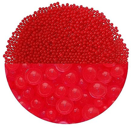 trendfinding 100 g wasserspeicherndes Deko Granulat Rot, Korngröße 3.5-4 mm, Dekoration für Blumen und Pflanzen, 10 Liter sehr ergiebig, vielseitig einsetzbar