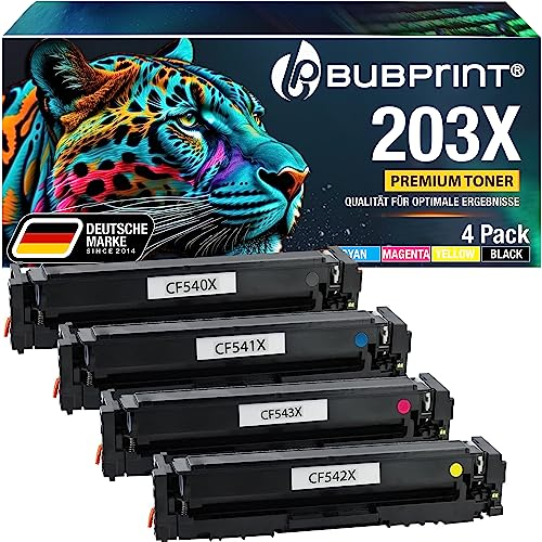 Bubprint 4-Pack Toner kompatibel als Ersatz für HP 203x 203a HP Color Laserjet Pro MFP M281fdw M254dw M254nw M254dnw M280nw M281fdn M281fw, m281fdw Toner