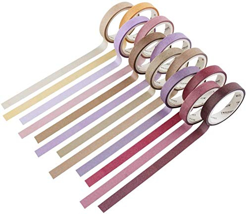 YUBBAEX Washi Tape Pastell Scrapbook Tape für Bullet Journal, DIY, dekorative Handwerk, Geschenkverpackung, Scrapbooking (8 mm breit)