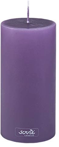 Sovie Candles Stumpenkerze | Blockkerze Votivkerze Dochtkerze | 1 Flachkopfkerze in Aubergine (Ø70mm x 150mm)