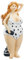osters muschel-sammler-shop Retro Badenixe stehend mit Badeanzug blau/Weiss │ mollige Frau │ Rubensdame │Höhe 16cm│