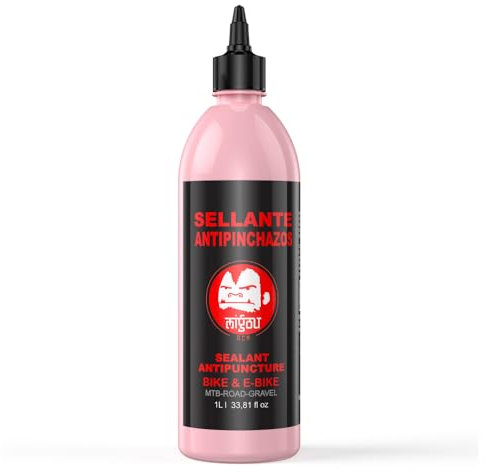 MIGOU BCN 1L Liquido Antipinchazos Tubeless SIN Latex Y con GRAFENO - 1 litro Anti pinchazos 1000 ml preventivo y reparador Liquido tubeless y Cubiertas con cámara (1 litro)