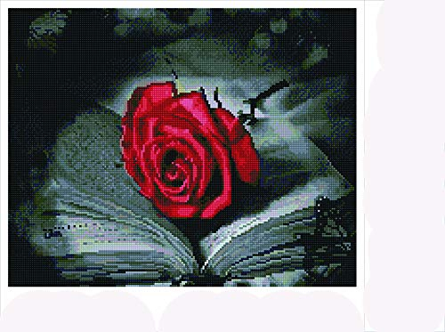 GMMH Diamond Vollbedeckung mit Holzrahmen Painting Set Bild 40 x 50 Diamant Malerei Stickerei Handarbeit Basteln Mosaik Steine Blumen Korb Haus am Bach (GJ4083)