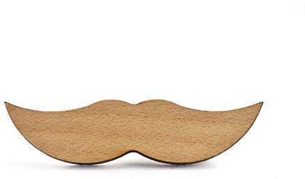 Uteruik Pince à cravate en bois pour homme Motif moustache