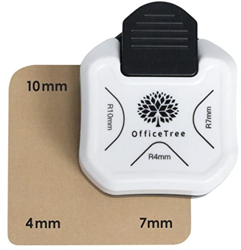 OfficeTree Perforatrice d'angle 3 en 1 pour papier – Arrondisseur d'angle à 3 voies pour photos – Perforatrice angle arrondi - Rond pour papier solide, cartes d'invitation, cartes cadeaux