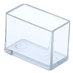 Flyshop Stuhlbeinkappen aus PVC, Kratzfest, rechteckig, 15 x 30 mm (1,5 x 3,0 cm), transparent, 12 Stück