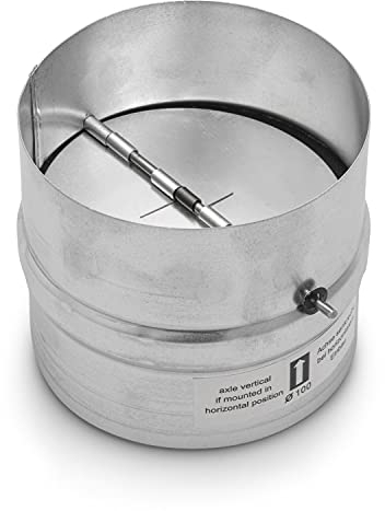 Jamborum Backdraft Damper – 4 Inch Round – Prevent Unwanted Drafts in Metal Ducts – Professional-Grade, Heavy Duty Galvanized Steel with Aluminum Flaps – Spring-Loaded, One-Way Airflow Insert