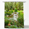 AONIYOU Green Leaf and Floral Shower Curtain Waterproof Polyester Material 3D Backdrop Garden Bathroom Accessories Flowers Tree Scenery Curtains Home Decoration with 12 Hooks(180X180 cm)