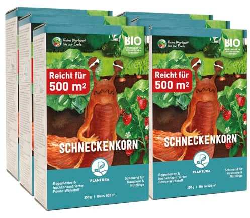 Plantura Bio-Schneckenkorn, regenfester Power-Wirkstoff, hochwirksame Schneckenbekämpfung an Obst Gemüse & Zierpflanzen, schonend für Haustiere, Vorteilspack: 2100 g für 3000 m²
