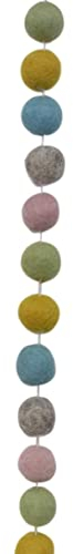 Frida Feeling Fair-Trade Filz-Girlande „Kugeln“ | DEKO-HÄNGER | Dekoration | EDLES NATURPRODUKT | Fairtrade | Pom Pom Girlande | 5 LÄNGE ca. 150 cm (Pastellkreide)