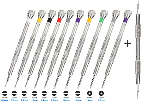Set di 10 cacciaviti professionali da orologiaio + 1 strumento a molla, cacciavite per riparazione orologi, riparazione di occhiali, lavori di gioielleria, riparazione elettronica