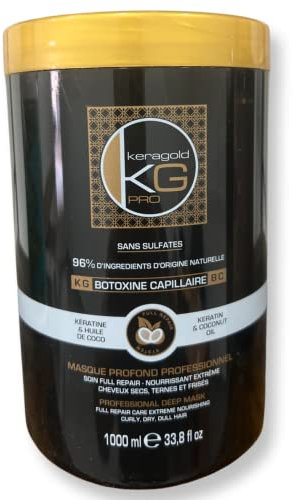Keragold Pro – Kapillarbotoxin – ohne Sulfate – 96% natürliche Inhaltsstoffe – 1000 ml (BC Keratin & Kokosöl)
