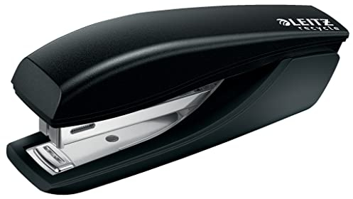 Leitz NeXXt Mini Pinzatrice in Acciaio e Plastica Riciclati all'81% e Riciclabile al 100%, Dispositivo di Rimozione Graffette, Pinza fino a 10 Fogli, Gamma Recycle, 29 mm x 38 mm x 101 mm - Nero