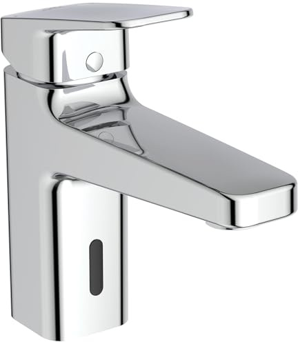 Ideal Standard - Ceraplan, Miscelatore doppio comando per lavabo, Utilizzo ibrido a sensore o leva, Cromato