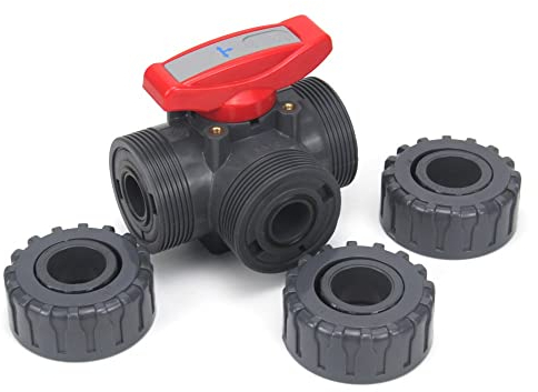 Kugelhähne, 1 Stück, Innendurchmesser 20–50 Mm, PVC, T/L-Typ, 3-Wege-Kugelhahn, Mehrere Steuerventile, Rohrverbindungen, Gartenbewässerung, Wasserrohranschlüsse (Color : T Style, Size : DN50(63mm))