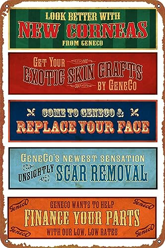 Repo! The Genetic Opera Cafe Bar Home Wall Art Decoration Poster Retro Vintage Metal Tin Sign 20,3 x 30,5 cm