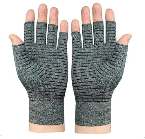 Copper Infused Arthritis Gloves | Medical-Grade Copper Fiber Gloves for Warmth & Compression Therapy | Relief for Arthritis, Carpal Tunnel & Injuries (L)