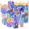 Ramadan Kalender zum Befüllen Yotako 30 Adventskalender Ramadan Geschenkboxen Tüten mit 30 Zahlenaufkleber Mubarak DIY Geschenktüten Kinder Wiederverwendbar Muslimischen Ramadan Deko（Blau und Tiefblau