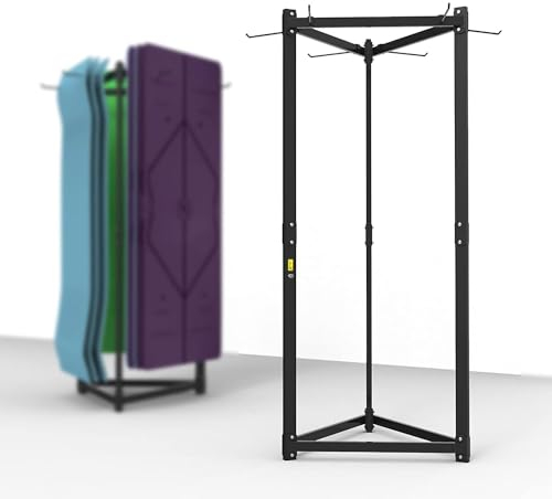 KYOFIS Bodenstehender Yogamatten-Ständer, Yogamatten-Aufbewahrung und Präsentationsständer mit Yogamatten-Stanzgerät for Zuhause, Fitnessstudio, Studio und Trainingsraum