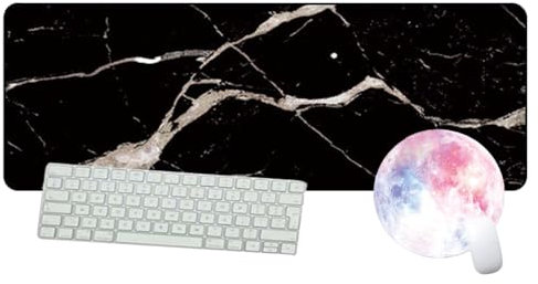 FAIRYGATE Mouse mat/Large Mouse Pad | XL mousepad | desk mat/Gaming Mouse pad | improved precision and speed | rubber base for stable Grip on smooth surfaces | table pad Black B5713-L