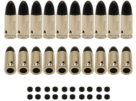Nihowban Trainings-Schnappkappen, 9 mm, Trockenes Feuer, Training, Dummy, Übungen, sicheres Laden, Schießen (20 Stück)