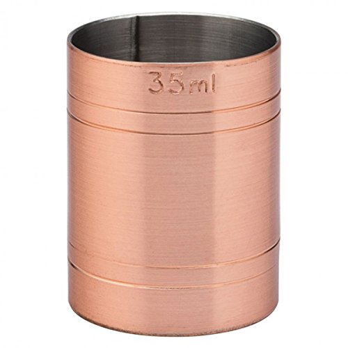 Chabrias Ltd Premium Stainless Steel Copper Thimble Measure Barware Professional Spirit Measuring Cups, Home Bars, Cocktail Stations & Bartenders, Government Stamped (35ml)
