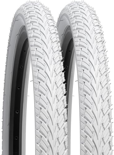 YunSCM 2Pcs Weiß Faltbarer 20 Zoll FahrradReifen 20x1.75 Mantel 47-406 kompatibel City Bikes, Rennräder 20x1.75 Reifen