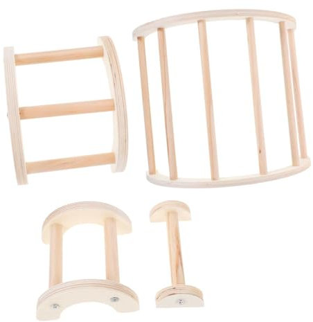 KONTONTY 4pcs Wooden Chicken Ladder Perch Stand for Hens and Birds Training Arch Bridge for Chickens Parrots and Budgies Safe Roosting Toy for Coop Use
